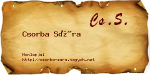 Csorba Sára névjegykártya