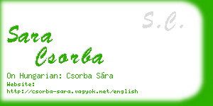 sara csorba business card